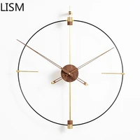 creative minimalist wall clock modern design large wall clock metal wooden silent living room luxury gold 3d home decore gifts