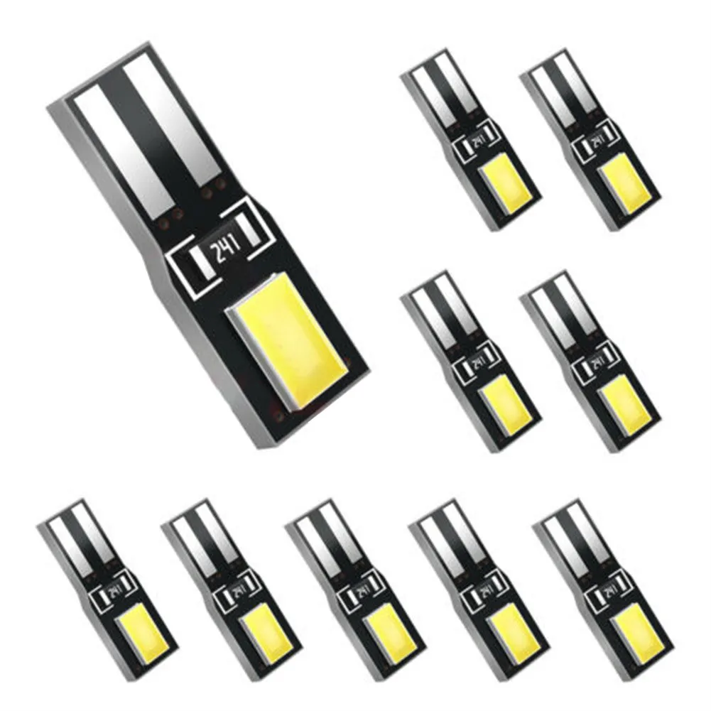 

10pcs Car White T5 74 73 Bulbs Led Gauge Dash Instrument Panel Light 5630 SMD 17 18 70 Auto Replacement Accessories