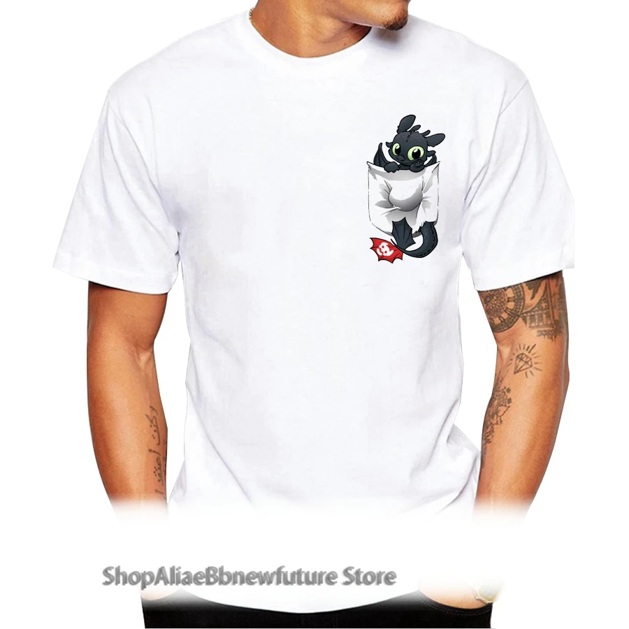 

2021 Men's Pocket Tooth Printed T-Shirt Short Sleeve Casual Tops Funny Hipster Men T Shirts