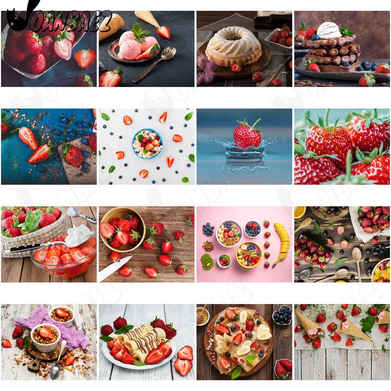 

Delicious Fruit Blueberry Strawberry Diamond Painting 5D Diy Wall Art Delicious Ice Cream Diamond Inlaid Home Room Decoration