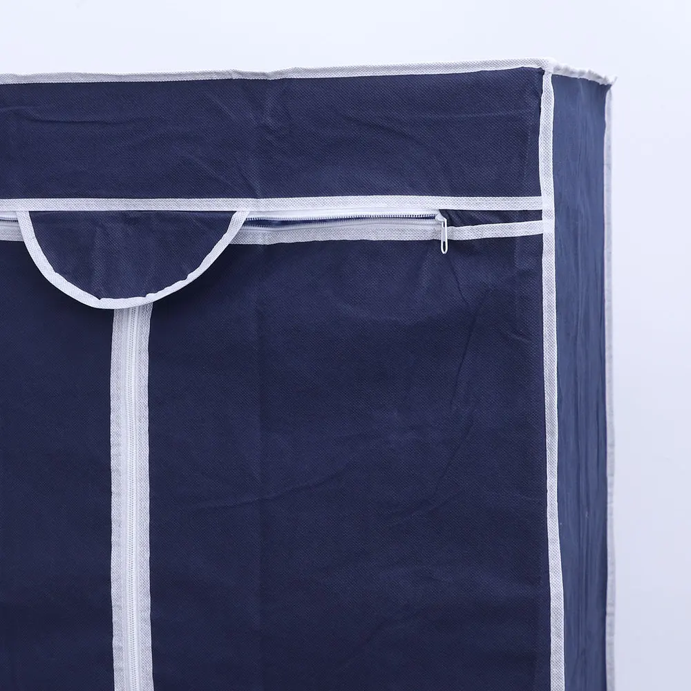 

High-grade Non-woven Fabric Portable Wardrobe Closet Storage Organizer with Metal Shelves for School Stude