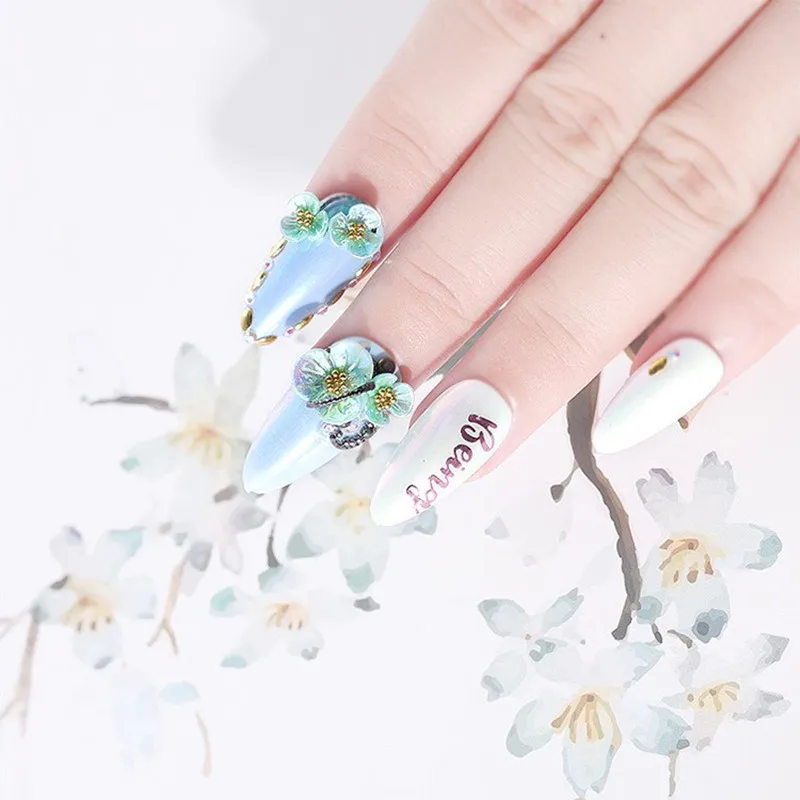 8 коробок лак для ногтей цветок разноплановый орнамент с цветочной заклепкой