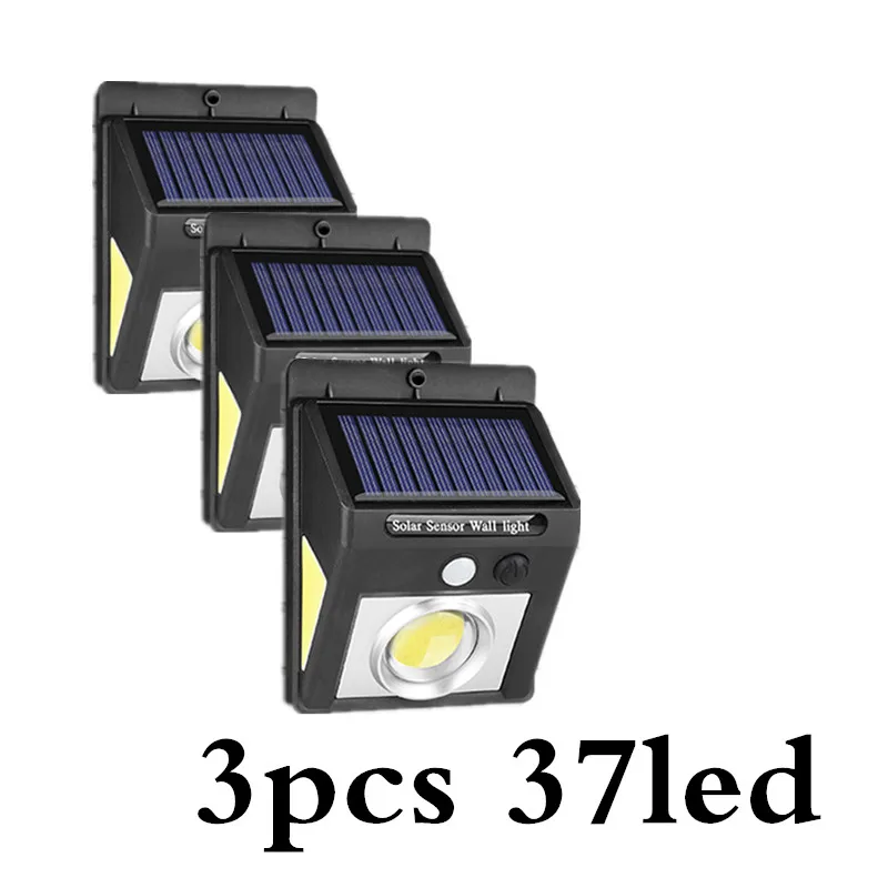 3pcs 37 LED 4 шт. солнечный светильник PIR датчик движения Солнечная лампа трёхсторонний 37 светодиодный наружный светильник ing энергосберегающий садовый светильник Настенный ночной Светильник - Испускаемый цвет: 3pcs 37 LED