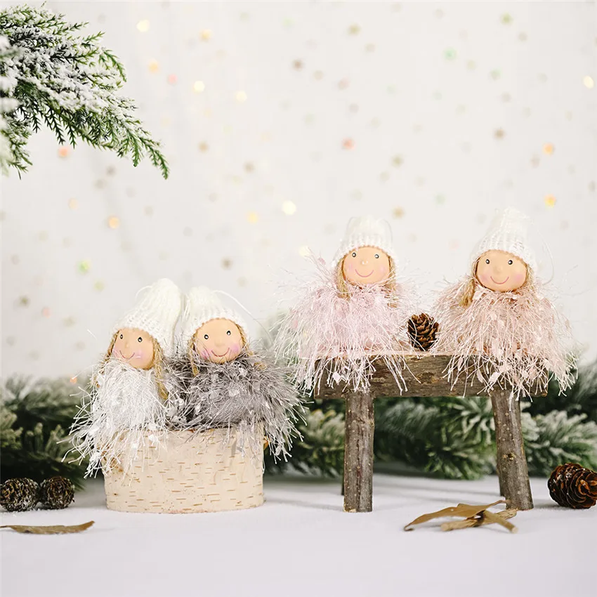 Новогодний подарок милый Рождественский плюшевый ангел кукла Декор белая