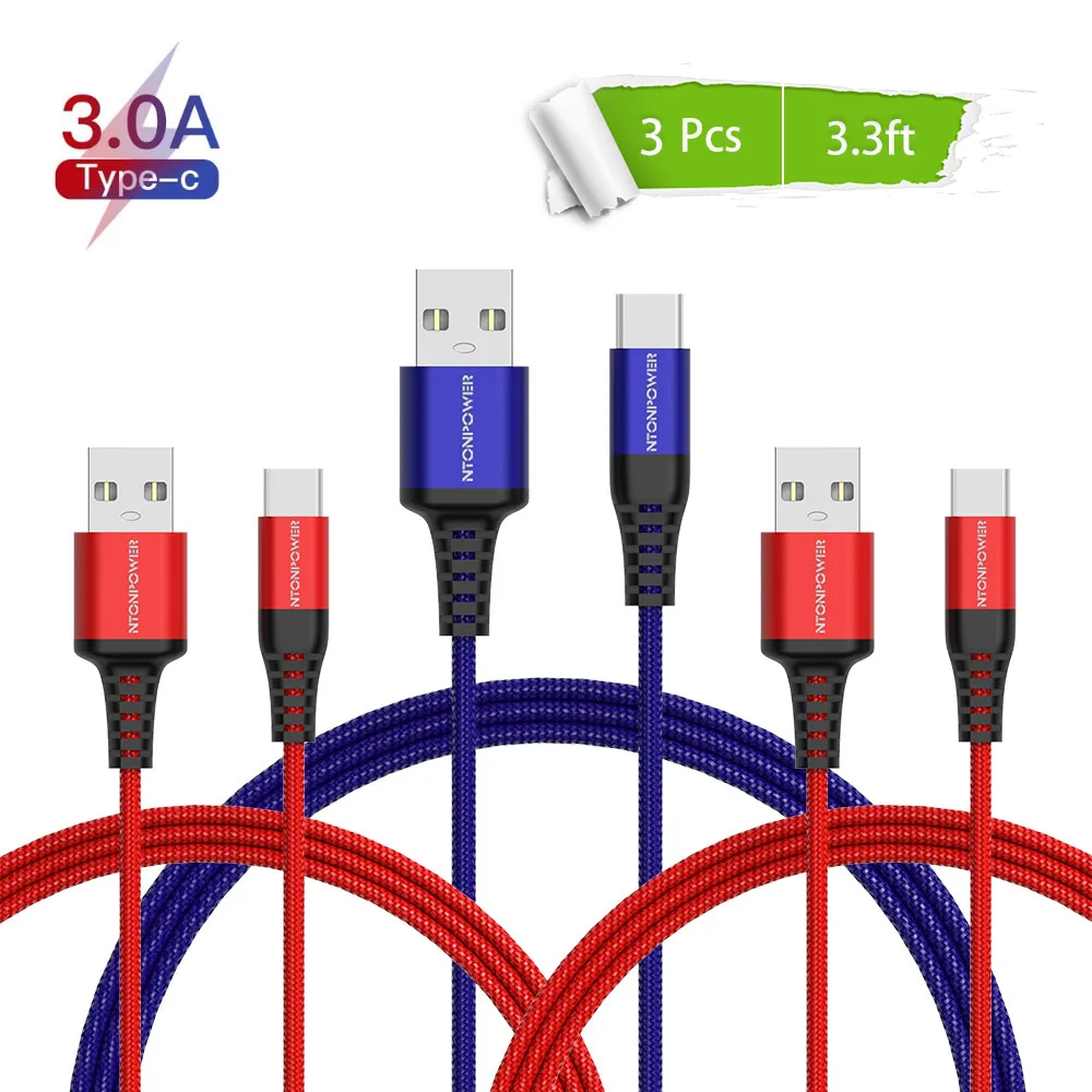 NTONPOWER usb type C кабель для xiaomi redmi k20 pro USB C кабель для мобильного телефона Быстрая зарядка type C кабель для устройств usb type-C - Цвет: Красный