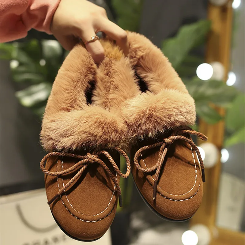 

Winter Women's Plush Shoes Breathable Flat Bottom Fashion Plus Velvet Thick Shoes Warm Casual Shoes Comfortable Vulcanized Shoes