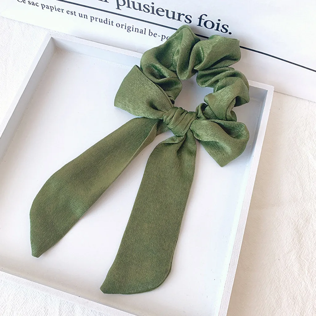 Женская резинка для волос с бантом однотонная эластичная новинка 2020 |