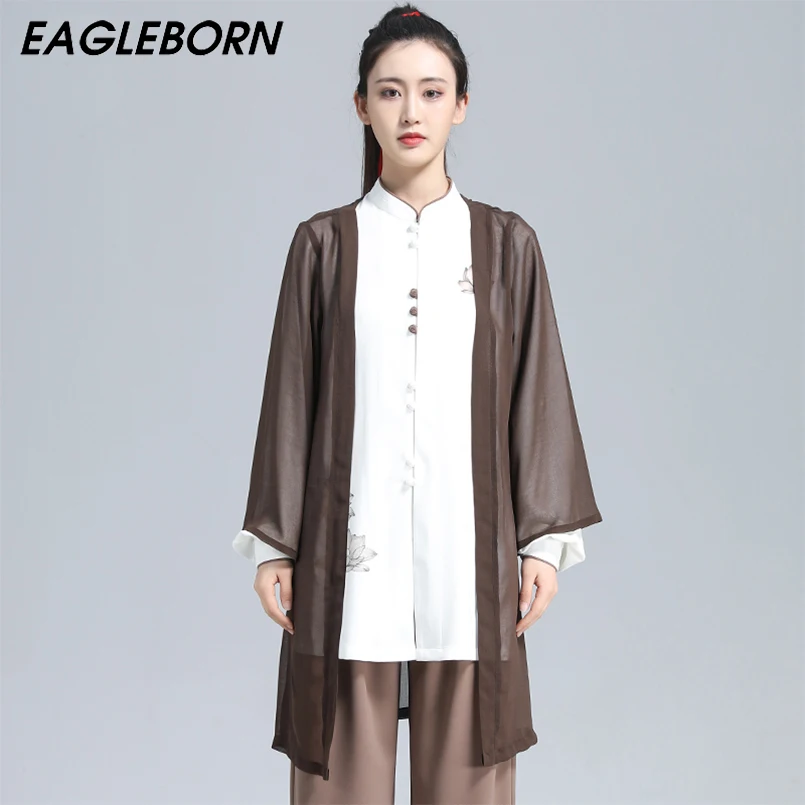 

Новая традиционная китайская одежда для женщин, женские традиционные китайские топы, униформа Тай-Чи, накидка-тройка