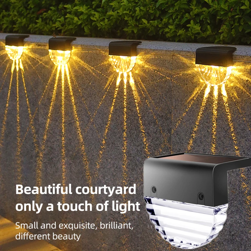 

NEW Outdoor Solar Garden Light Waterproof Colors and Warm light LED Solar Lamp Street Stair Light For Patio Porch Decoration