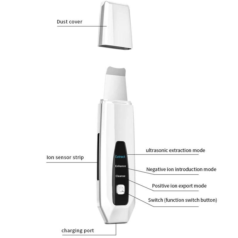 

Ultrasonic Scrubber Facial Cleansing Deep Cleansing Face Scrubber Shovel Exfoliating Skin Scraper Peeling Beauty Instrument