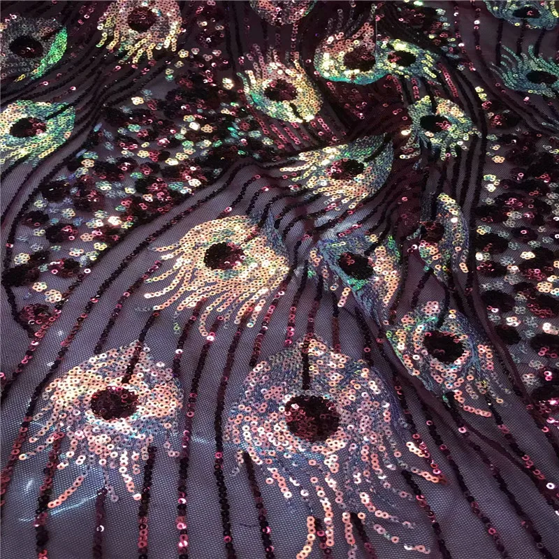 Вино двойные блестки мягкие нигерийские кружева с блестками ткань Дубай вышитые