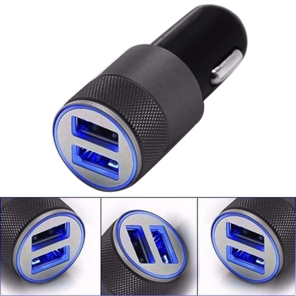Автомобильное зарядное устройство 2.1A 1A сплав 2 usb порта универсальная