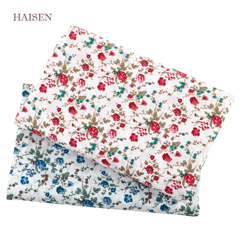 Haisen цветочный принт хлопок поплин простая ткань сделай сам стеганый и швейный