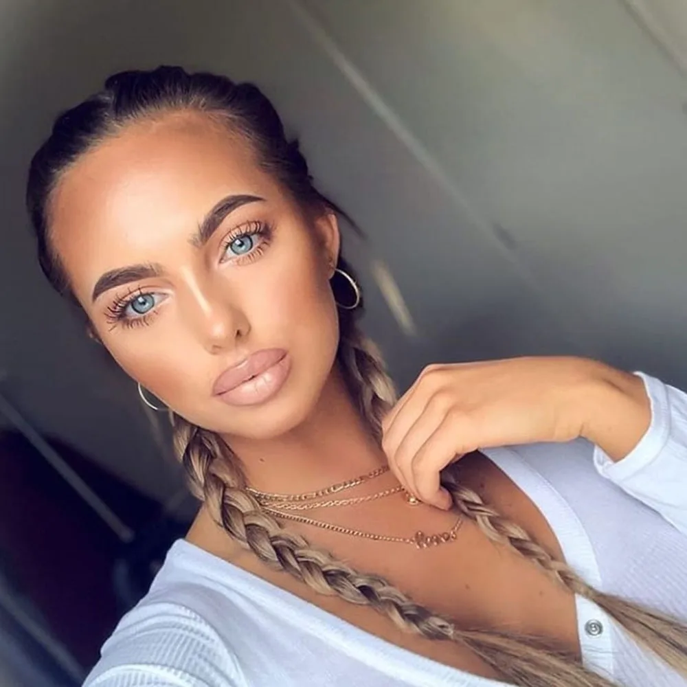 

QUINLUX WIGS Ombre Brown Braiding Hair Glueless Heat Fiber Synthetic Lace Front Wigs For Black Women Crochet Box Braided Wig
