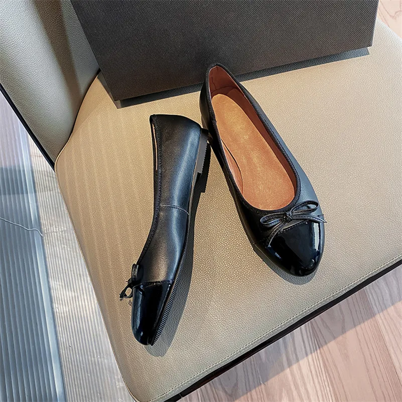

Meotina Natural Genuine Leather Ballet Flats Women Shoes Bow Round Toe Dress Flat Shoes Shallow Female Footwear 2021 Black 33-43