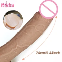 slxl huge realistic dildo soft sexy penis female masturbator double layer silicone suction cup sex toys dildos for women big