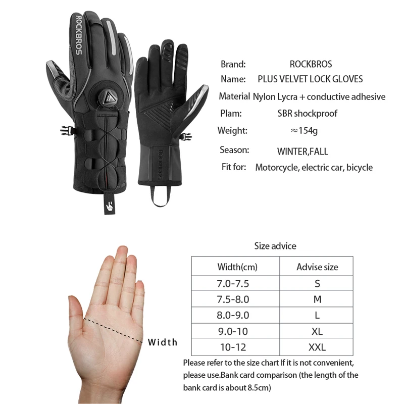 

Adjusatble Cycling Gloves Reflective Screen Touch Warm MTB Bike Gloves Outdoor Waterproof Motorcycle Bicycle Gloves