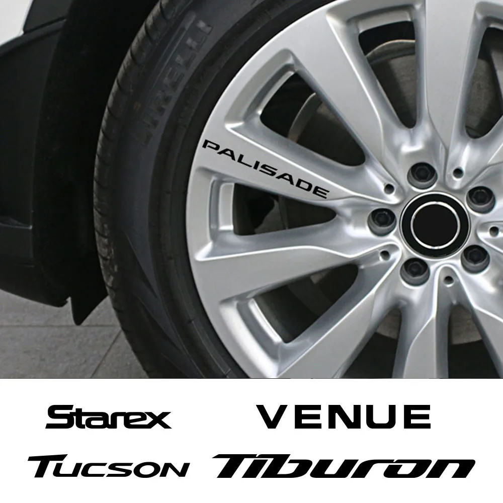 Виниловые наклейки на обод колеса автомобиля 4 шт. для Hyundai Getz greatnexo PALISADE STAREX TIBURON