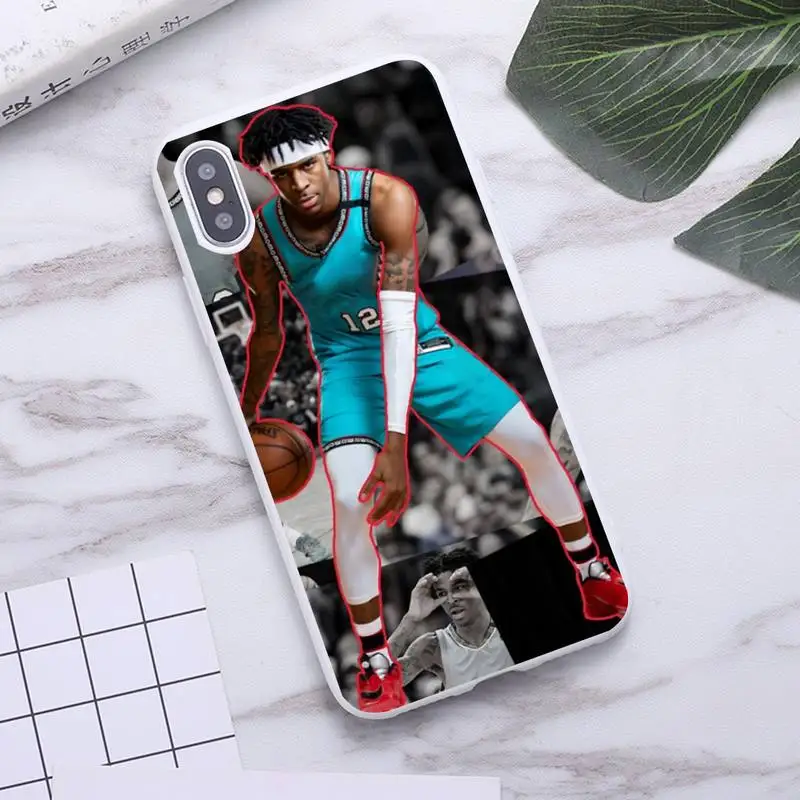 

Ja morant NO.12 Phone Case For iphone 12 11 Pro Max Mini XS 8 7 6 6S Plus X SE 2020 XR Candy white Silicone cover