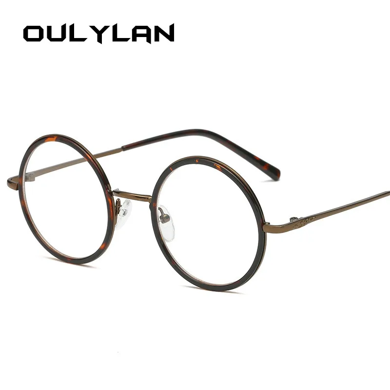 Oulylan, круглые очки, оправа для женщин и мужчин, прозрачные линзы, очки для женщин, винтажные, прозрачные, для близорукости, оптические очки, металлическая оправа
