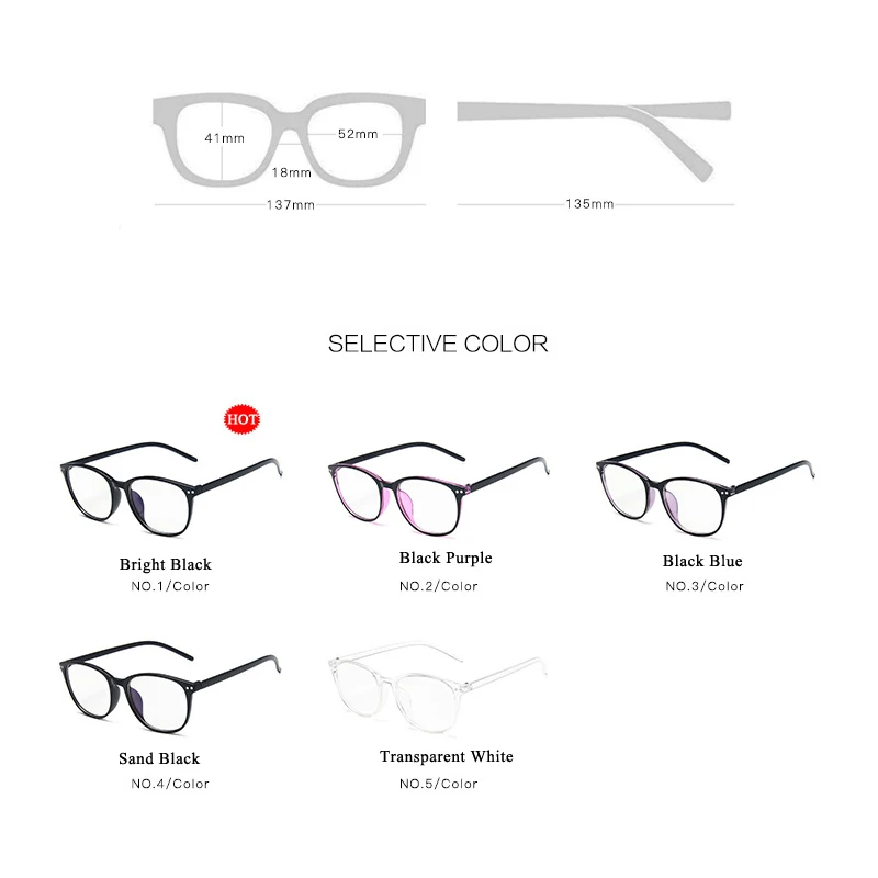 

LongKeeper Oval Reading Glasses Spectacle Ultra Light Frame Can Be Equipped With Myopia Glasses Flat Plain Glasses Wholesale