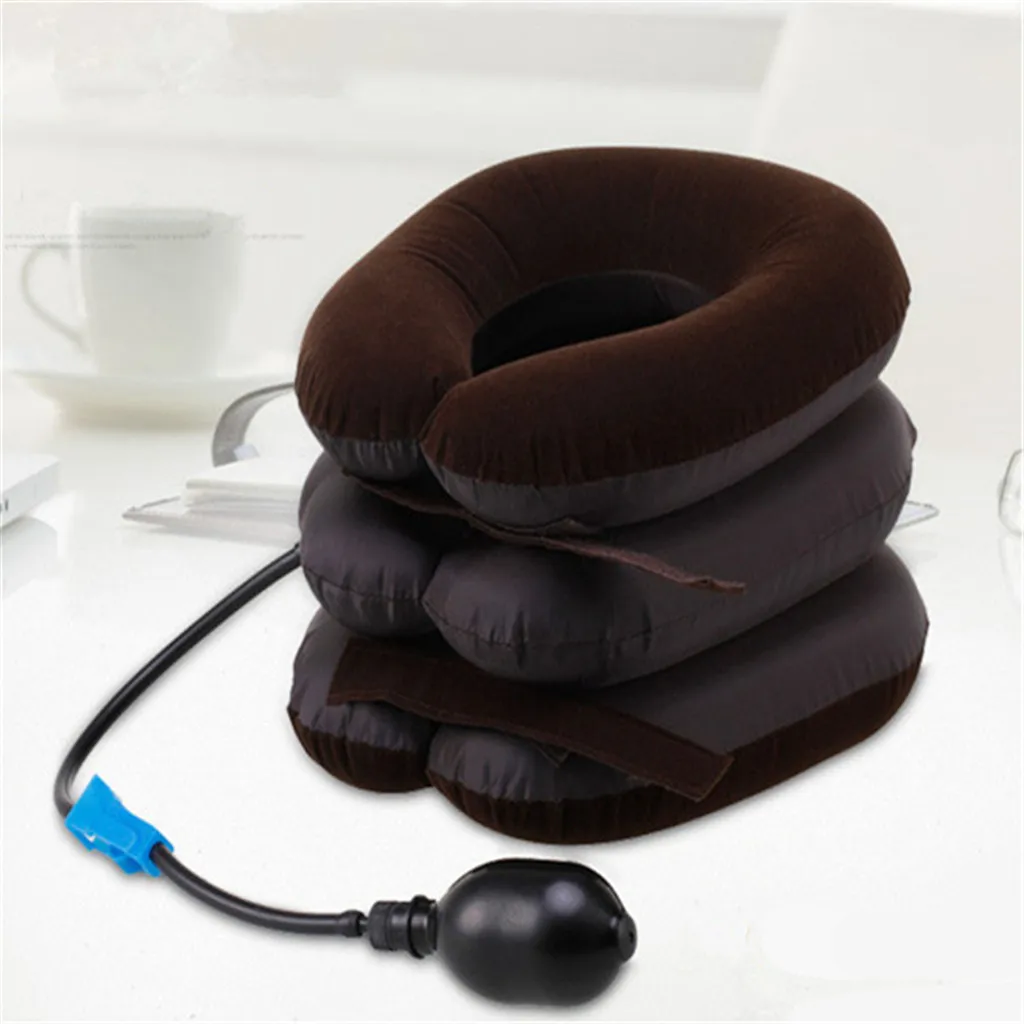 Фото U образная надувная подушка для шеи шейный корсет расслабляющий массажер плеч на