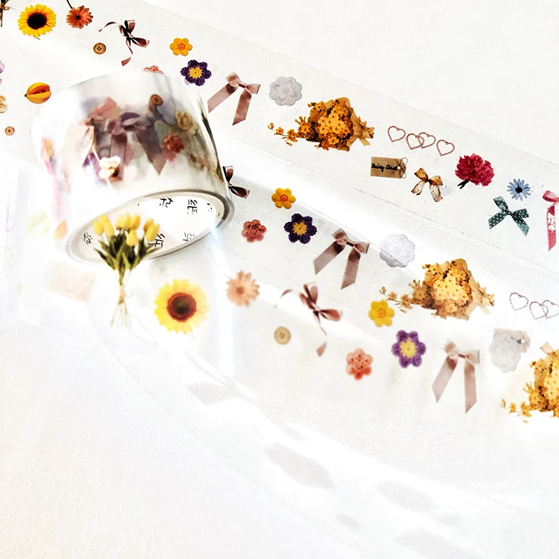 

3cm*3 Meters PVC Waterproof Flowers Crafts Decorative Tape Stickers