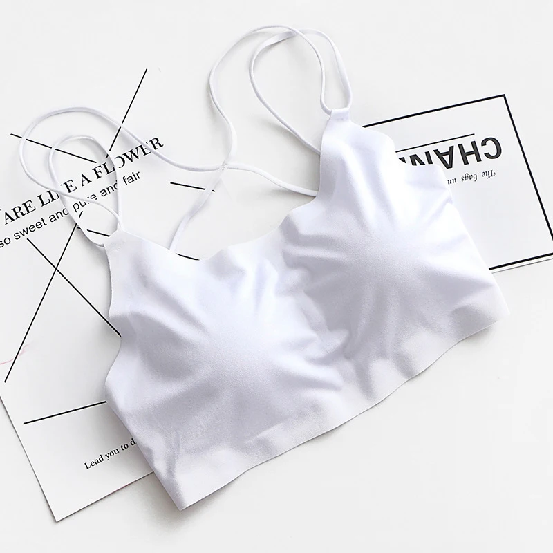 

Seamless Active Bras Women Comfort Vest Tops Wireless Free Bra With Pads Sleeping Underwear Female