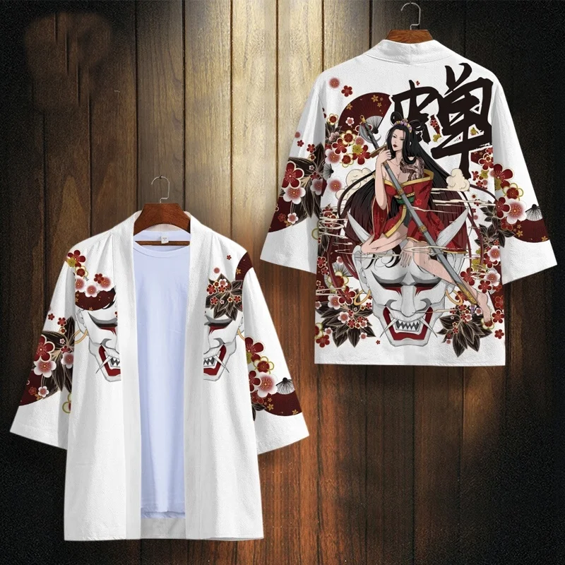 

Kimono Cardigan Men Japanese Obi Male Yukata Men'S Haori Japanese Samurai Kimono Shirt Men Traditional Japanese Clothes FF2721