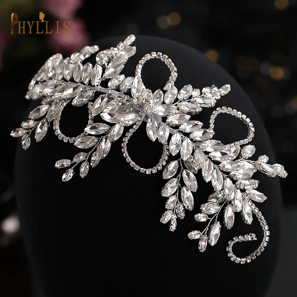 

A410 Shiny Rhinestone Bridal Hair accessories Jewelry Vintage Bridal Tiara Silver Women Headband Crystal Bridesmaid Headpiece