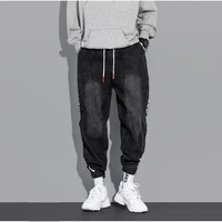velcro leg jeans mens spring and autumn korean fashion high street loose harem pants casual cargo jeans oversized jeans