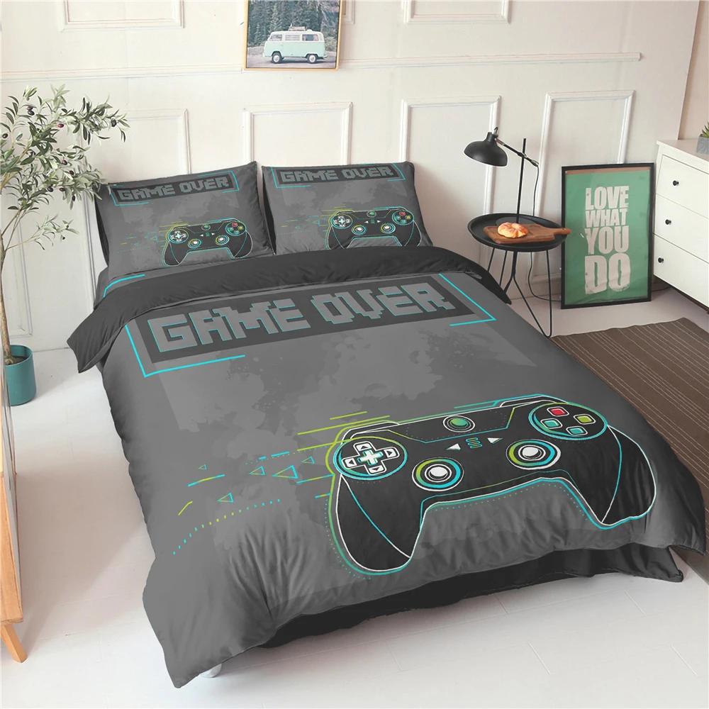 AHSNME Комплект постельного белья с геймпадом Королевский размер пододеяльник