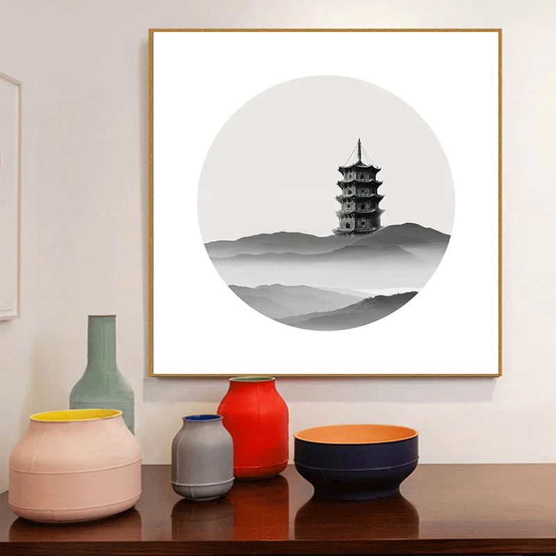 Новый абстрактный холст лотоса в китайском стиле постер с золотой фольгой 3D