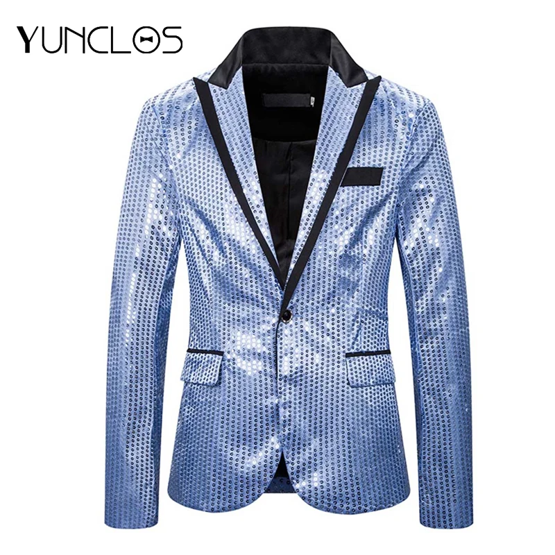 Мужской однобортный костюм блейзер для выступления на сцене в стиле хип