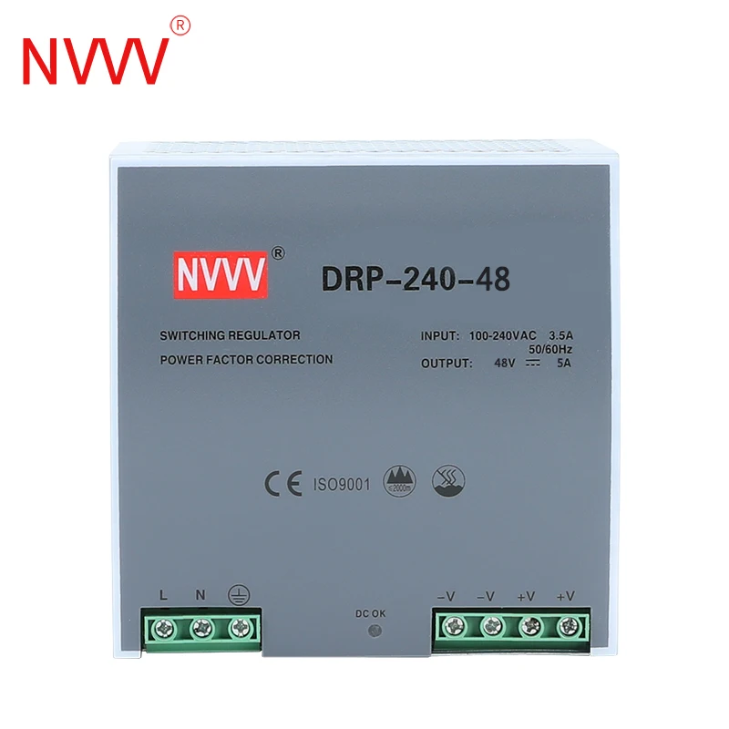 NVVV одиночный выход DR 240 Вт 24 в 10 А 48 В 5 Промышленный источник питания на DIN-рейке