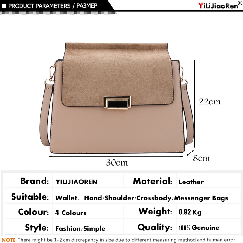 New Fashion Crossbody Bags Over Shoulder Famous Brand Nubuck Leather Handbags Female Large Capacity Messenger Bag Bolsos Mujer