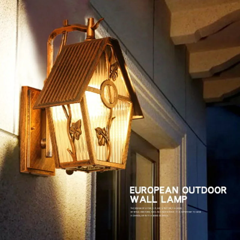 

American balcony wall lamp villa terrace garden waterproof light wall lamp European retro aisle outdoor courtyard wall lamp LED