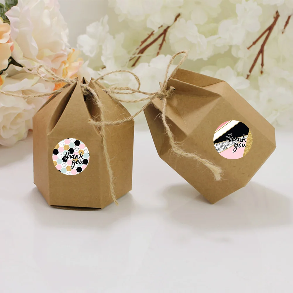 

1 inches Geometric Modern Thank You Stickers / 8 Different Design Thank You Designs 500 Thank You Stickers Per Roll