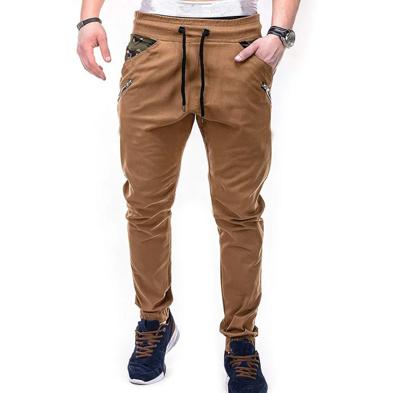 

Fashion Sweatpants Joggers Pants Men's Large Size Stitching Lace-up Belt Casual Trousers Streetwear Tracksuit Men Free Shipping