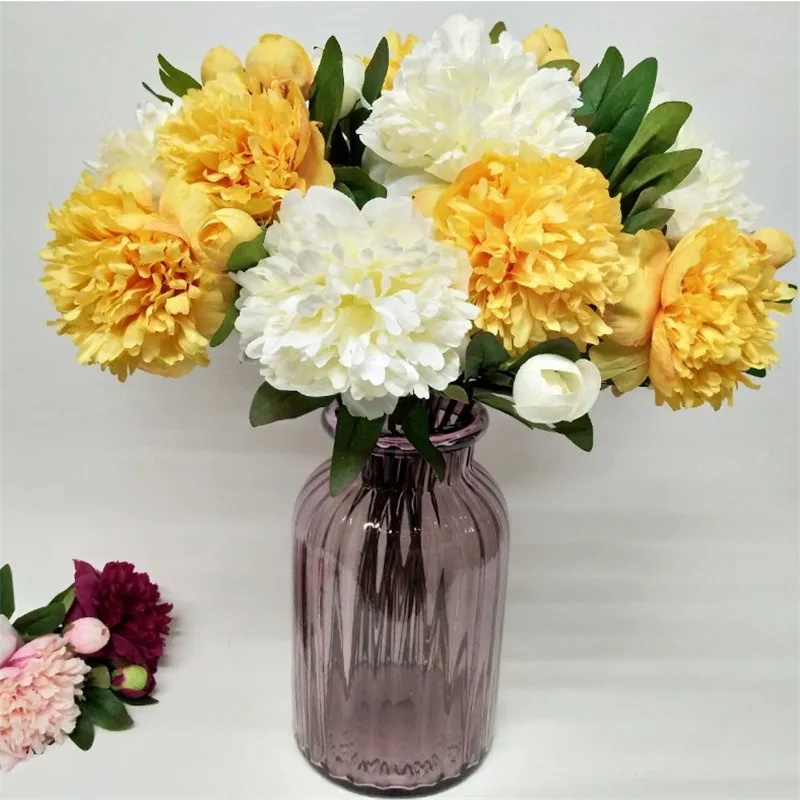 

Искусственные короткие пионы Melaleuca (2 головки/штука), длина 21,26 дюйма, искусственные цветы