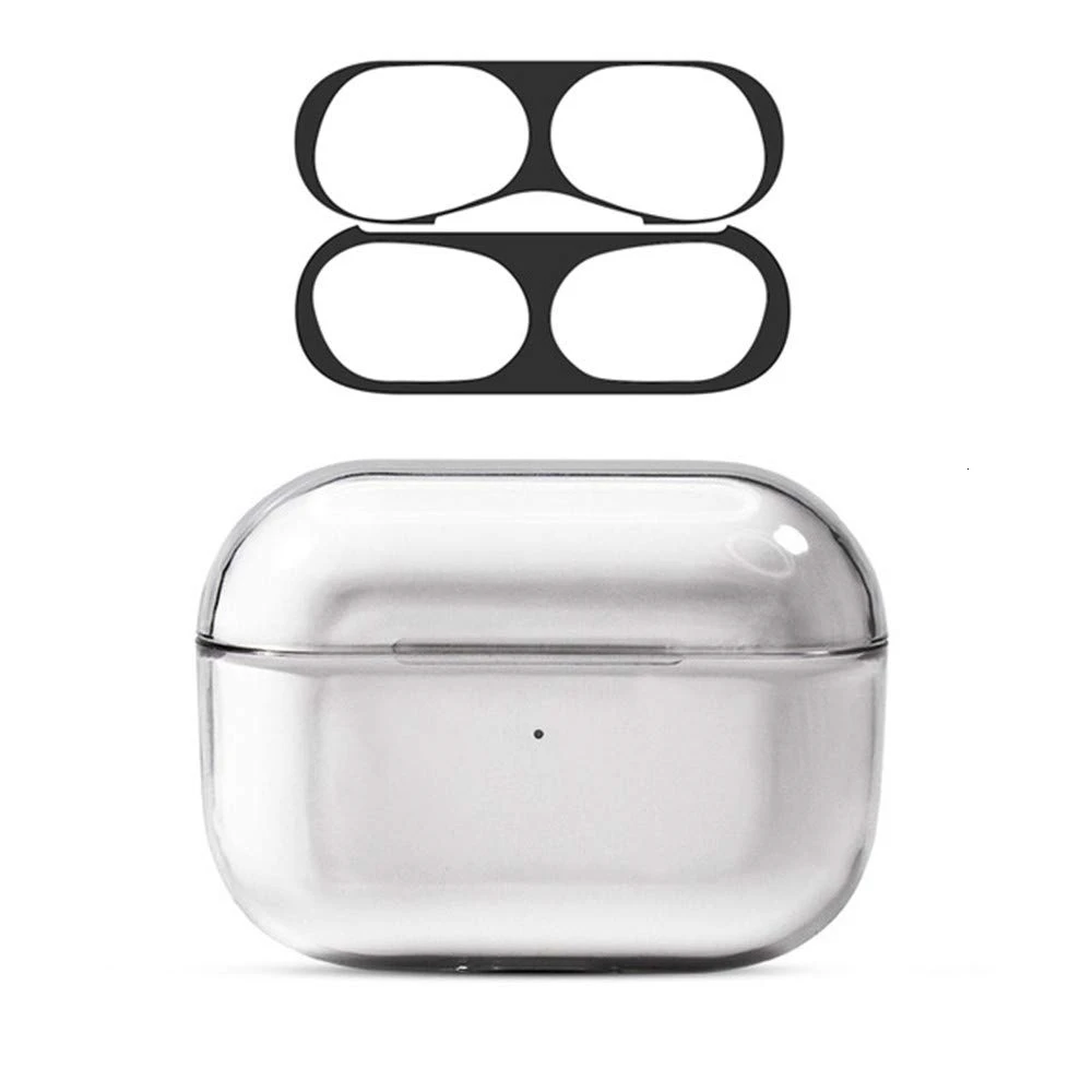 Чехол защитный чехол для Apple AirPods pro 2019 Прозрачный ударопрочный с полным покрытием