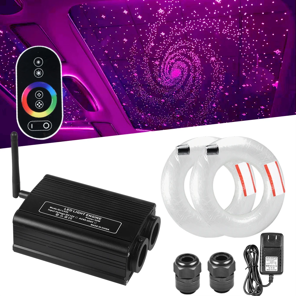 32W RGB Double Heads Led Fiber Optic Engine Driver Kit With RF Touch Remote Controller For All Fiber Optic Cable