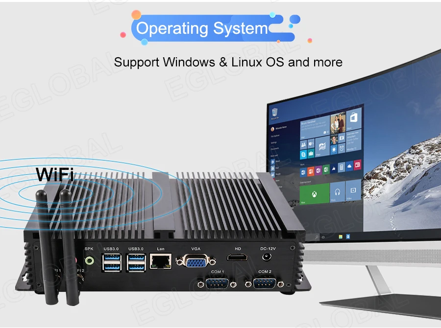 Прочный промышленный Мини ПК Intel Core i5 8250U 24/7 часов работы Windows Barebone Мини компьютер 4K VGA HDMI RJ45 LAN AC wifi