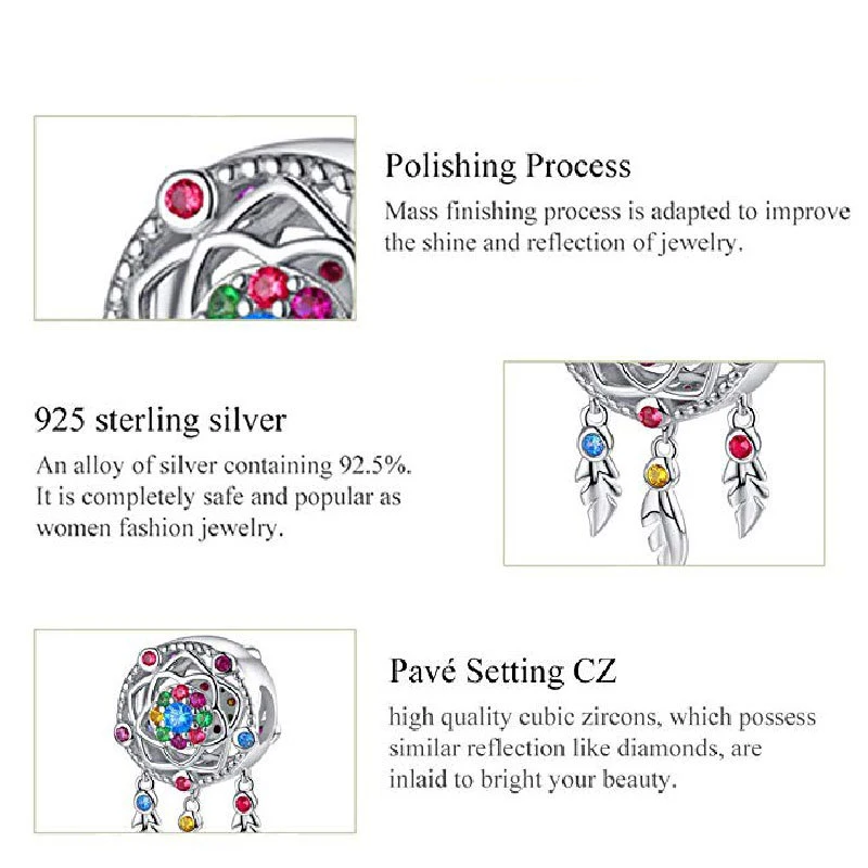 

ANZIW 925 Sterling Silver Charms Created Diamond Hollow Tassel Beads Silver Beads Fit Original Charms Bracelet DIY Jewelry Gift