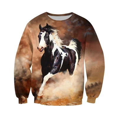 Sweatshirts PLstar Космос забавные животные лошадь красочные Повседневное Новая мода спортивный костюм 3DfullPrint худи/Толстовка/куртка/Для мужчин Для женщин S-5 - Цвет: Sweatshirts