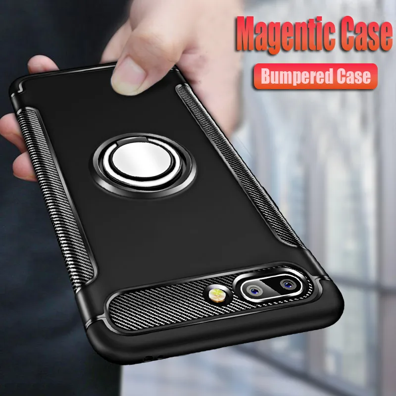 Luxury Magentic Shockproof Silicone Case For Huawei Honor 10i 9 8 10 Lite 20 Pro 7c 7a Phone Cases Cover 8X Car Ring Soft |