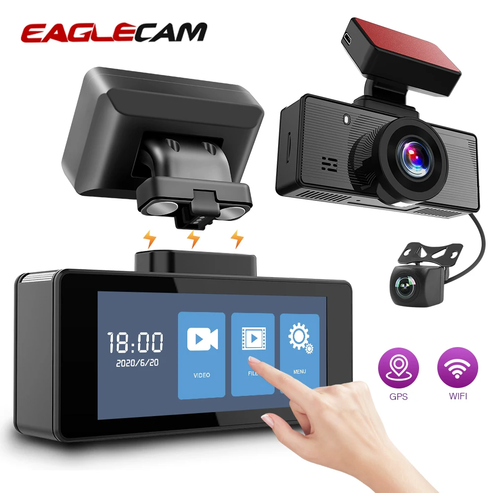 

Dash Cam Mini 3" Built in GPS Full HD 1080P Super Capacitor Dual Camera With WIFI DVR Night Version Touch Screen Recorder