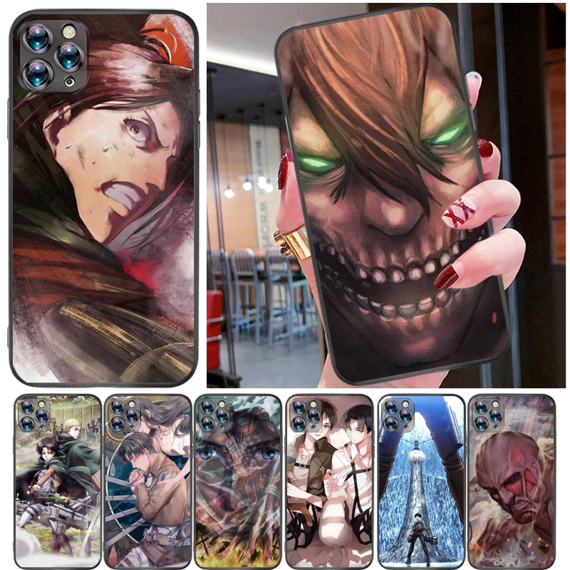 

Attack On Titan Mikasa Ackerman Eren Jager Armin Arlert Levi Phone Case For iPhone 11 Pro MAX Coque Soft TPU Funda Cases