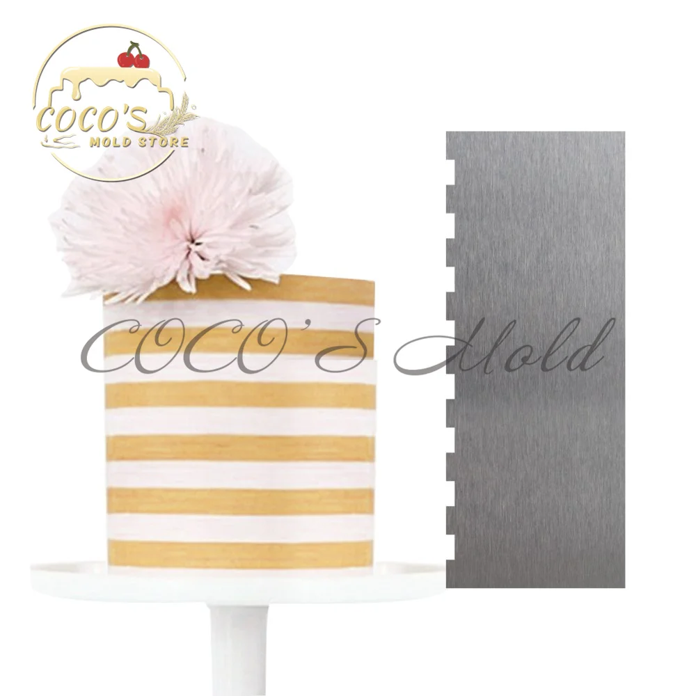 

9 зубьев в полоску из нержавеющей стали, более гладкий Сливочный крем, более гладкое украшение торта, помадка в форме шипа, более гладкие шпа...