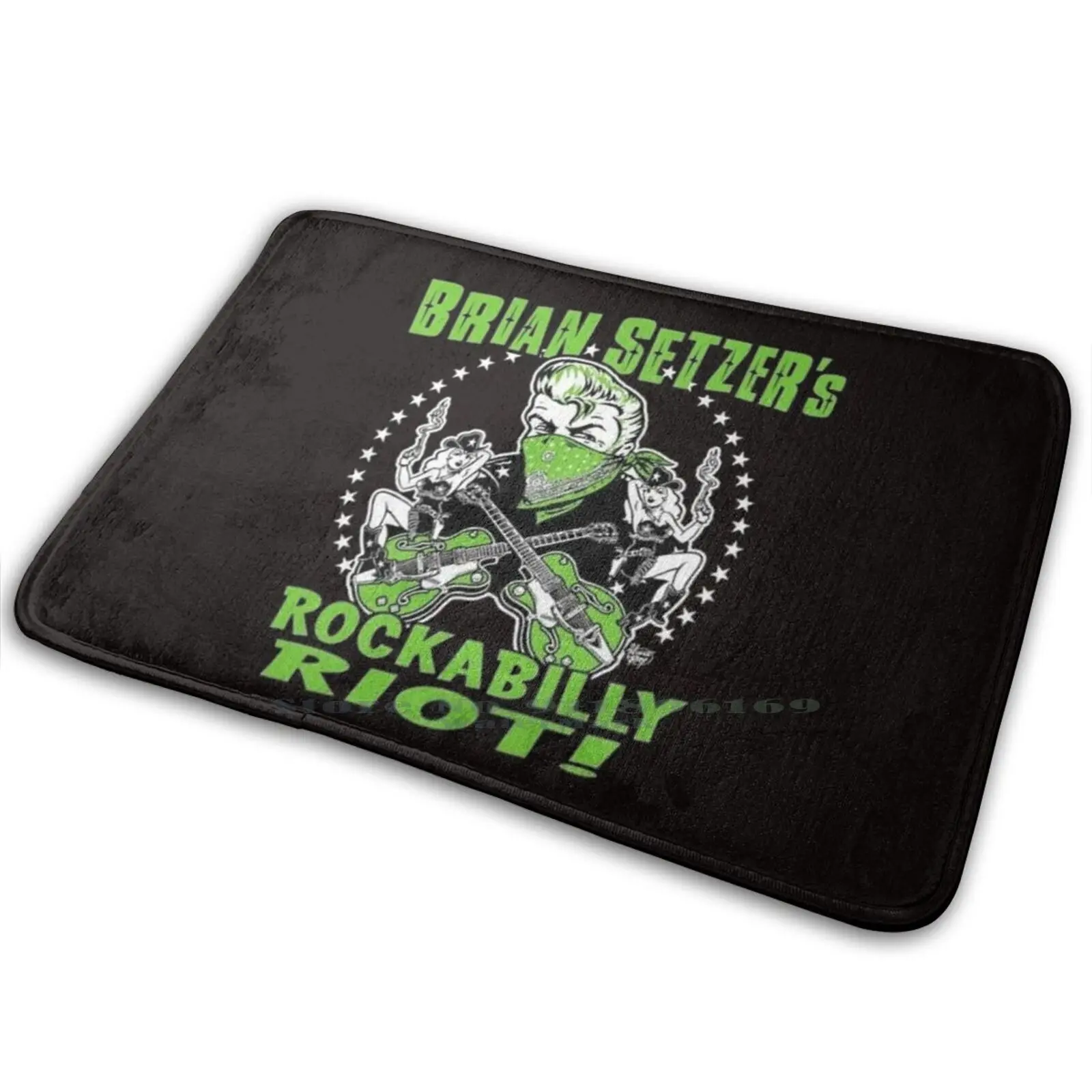 Brian Setzer Stray Cats Mat Rug Carpet Anti-Slip Bedroom Entrance Door Roll 80s Music Band | Дом и сад